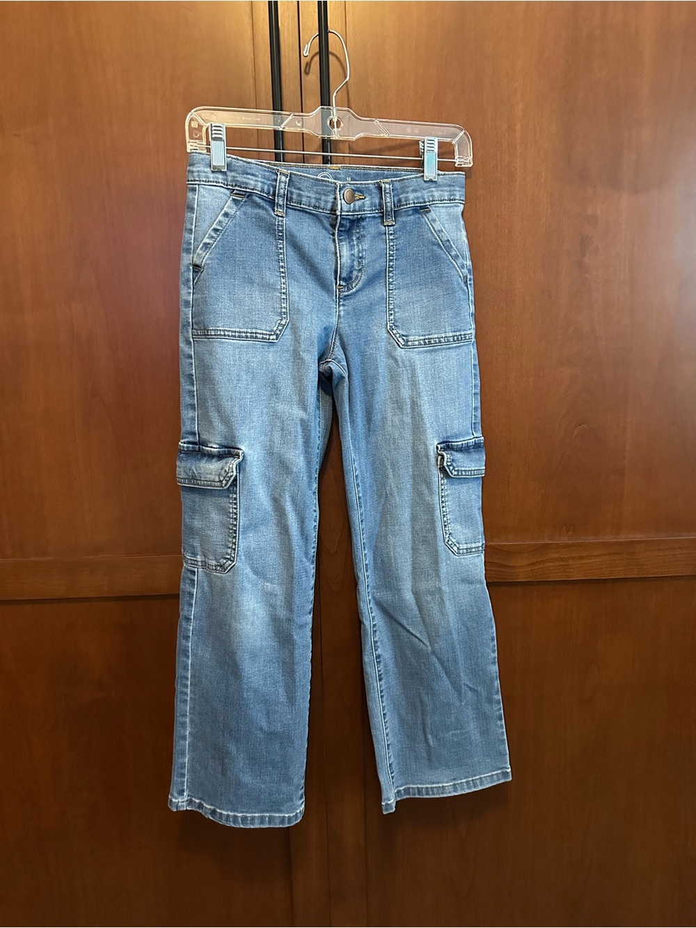 Wonder Nation Stretch Denim Cargo Style Jeans Girls Size 12